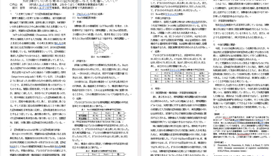 人を育てる畑での学びが、知的発達障害のある受講生の認知機能を向上させたことが分かりました!